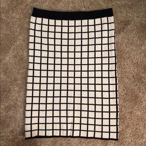 Black and White Checkered Body-con Skirt